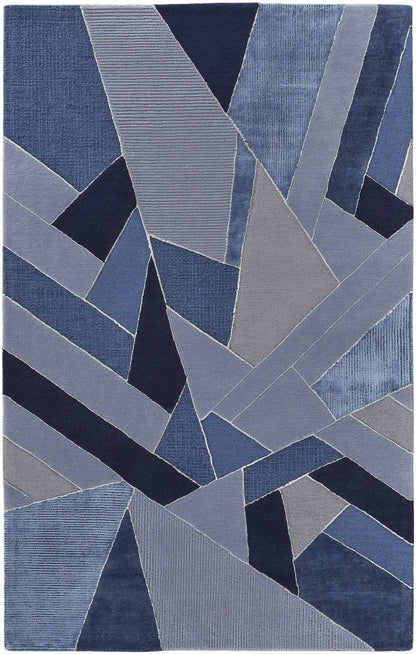 12 x 15 Blue & Silver Mosaic Hand Tufted Rug