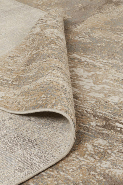 9 x 12 Tan Ivory & Brown Rug