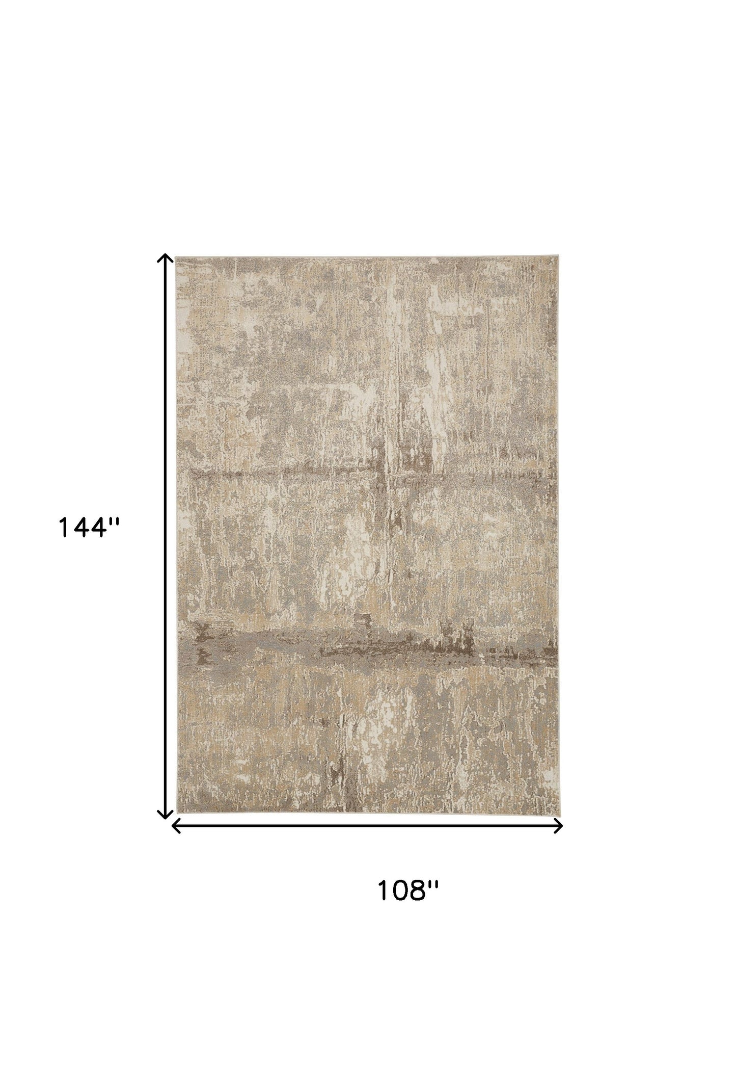 9 x 12 Tan Ivory & Brown Rug