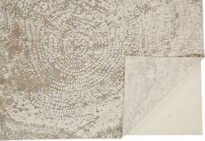 8 x 10 Ivory Tan & Gray Rug