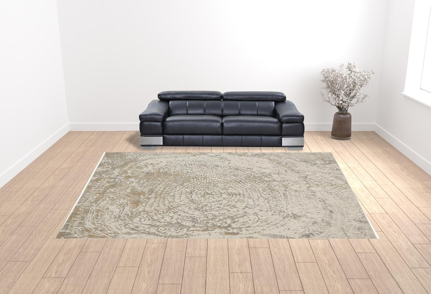 12 x 15 Ivory Tan & Gray Rug
