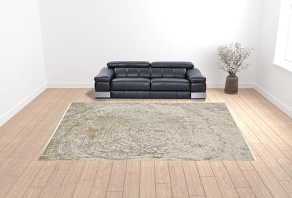 12 x 15 Ivory Tan & Gray Rug