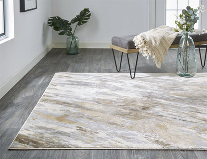 8 x 10 Ivory Tan & Brown Rug