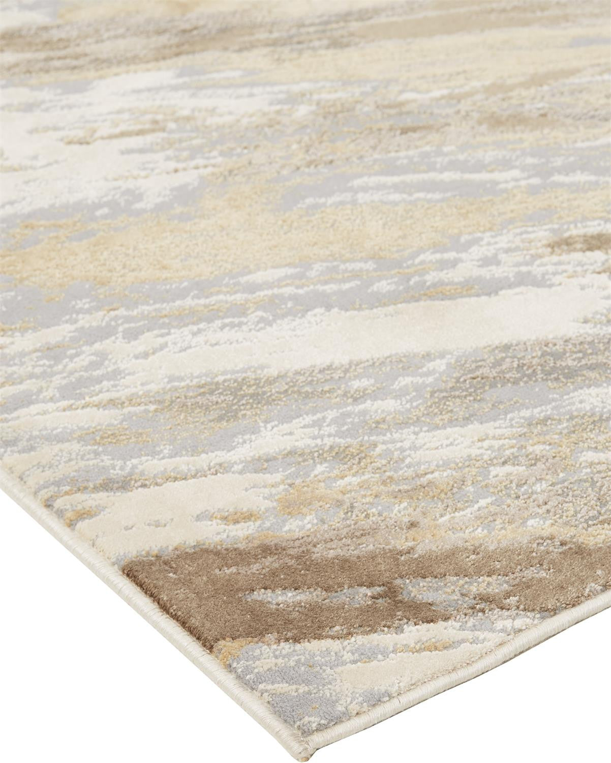 9 x 12 Ivory Tan & Brown Rug