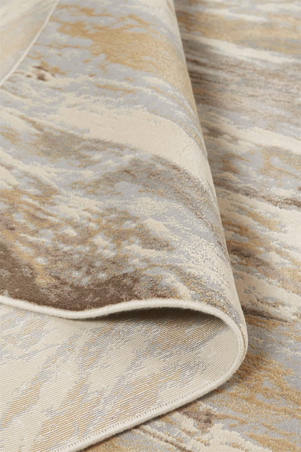 9 x 12 Ivory Tan & Brown Rug