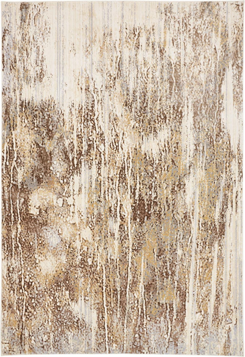 8 x 10 Tan Ivory & Brown Rug