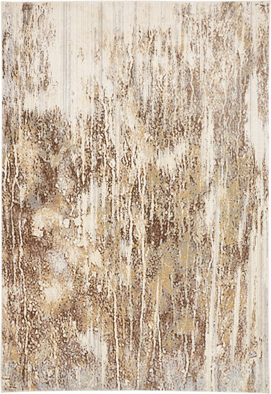 8 x 10 Tan Ivory & Brown Rug