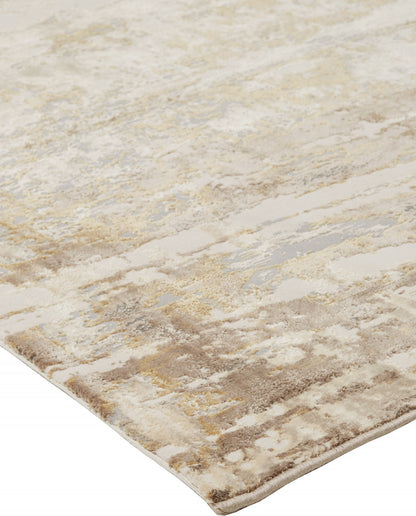 9 x 12 Tan Ivory & Gray Rug