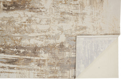 9 x 12 Tan Ivory & Gray Rug