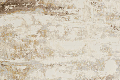 9 x 12 Tan Ivory & Gray Rug