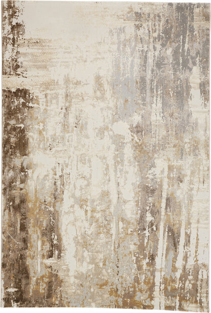 12 x 15 Tan Ivory & Gray Rug