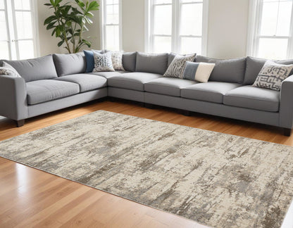 9 x 12 Ivory & Brown Rug