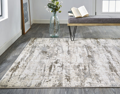 9 x 12 Ivory & Brown Rug