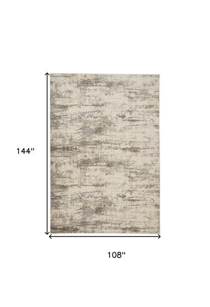 9 x 12 Ivory & Brown Rug
