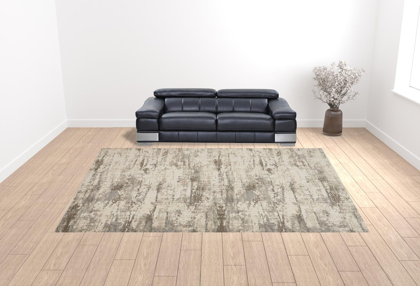 12 x 15 Ivory & Brown Rug