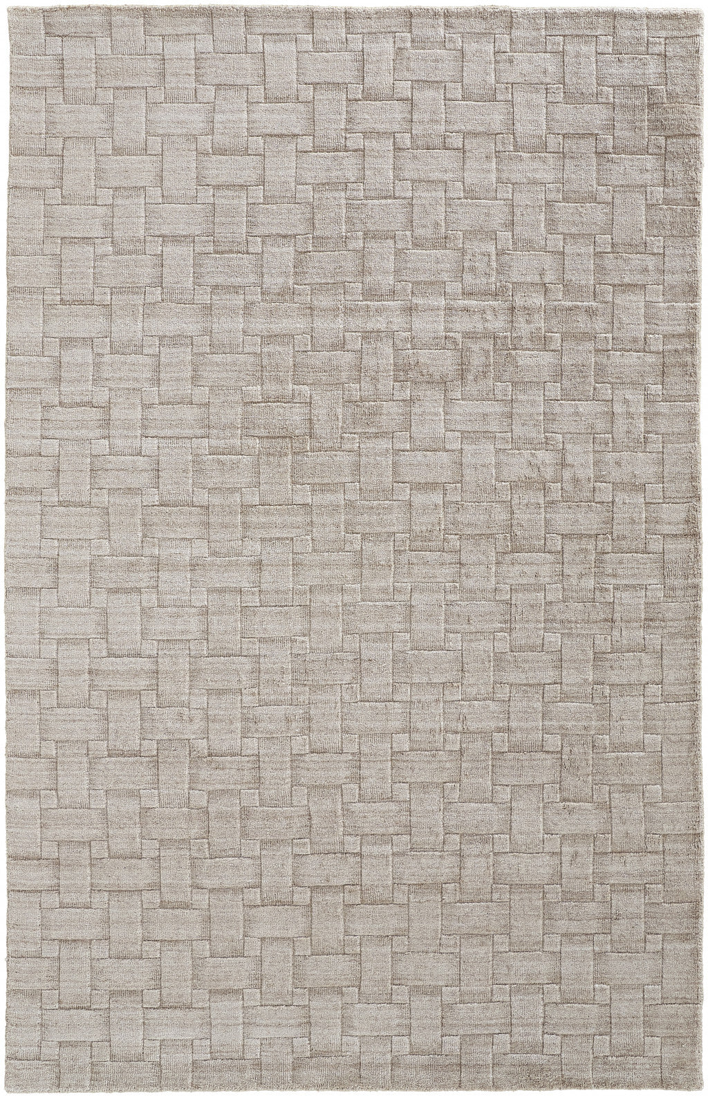 9 x 12 Ivory Striped Hand Woven Rug