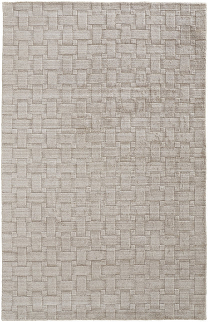 9 x 12 Ivory Striped Hand Woven Rug