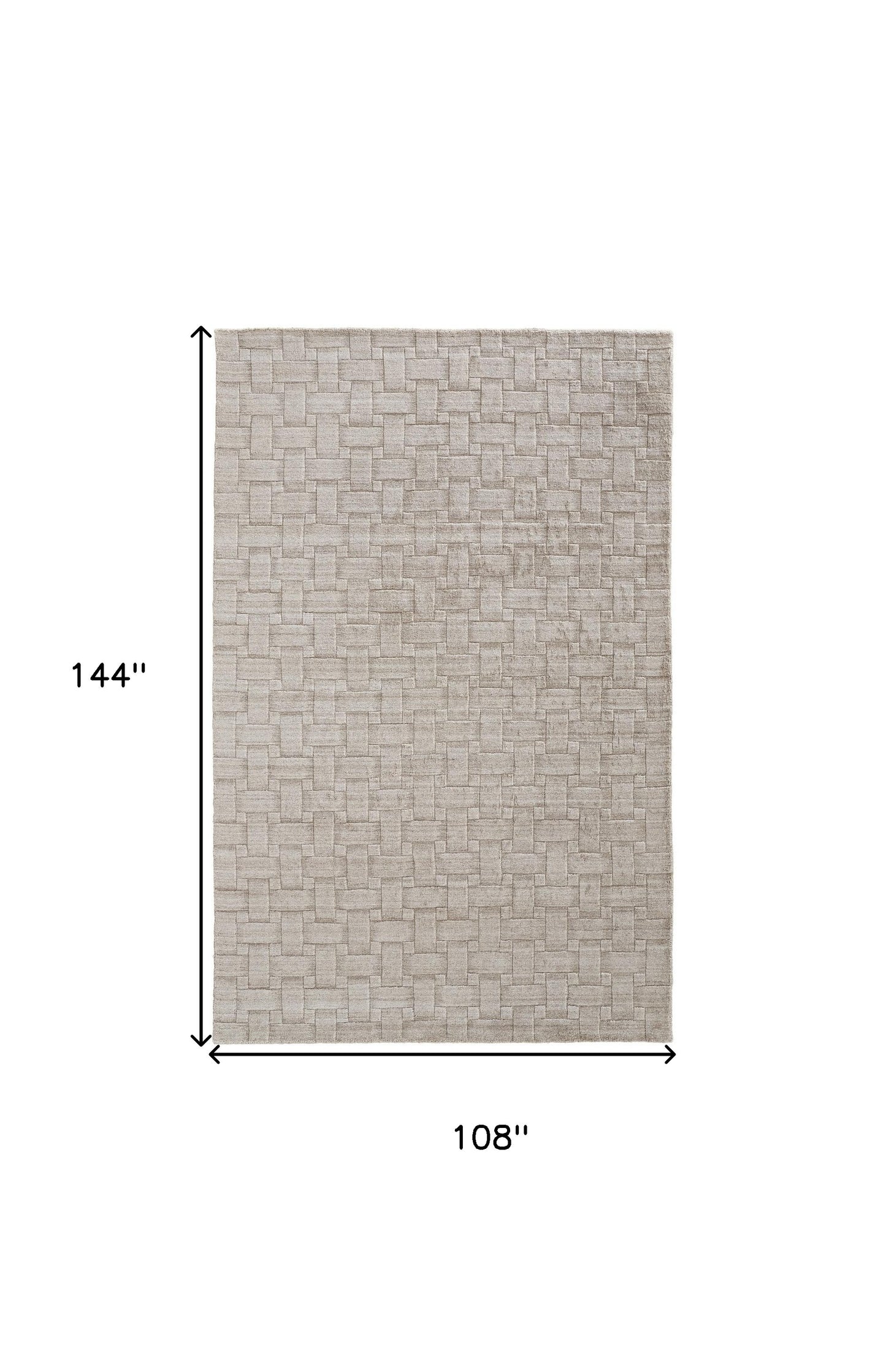 9 x 12 Ivory Striped Hand Woven Rug