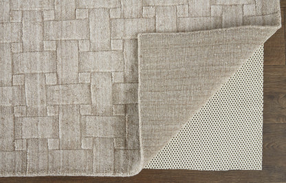 9 x 12 Ivory Striped Hand Woven Rug