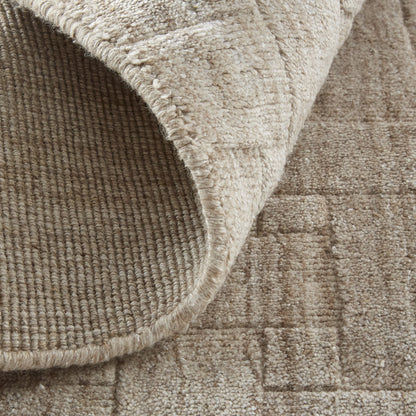 9 x 12 Ivory Striped Hand Woven Rug