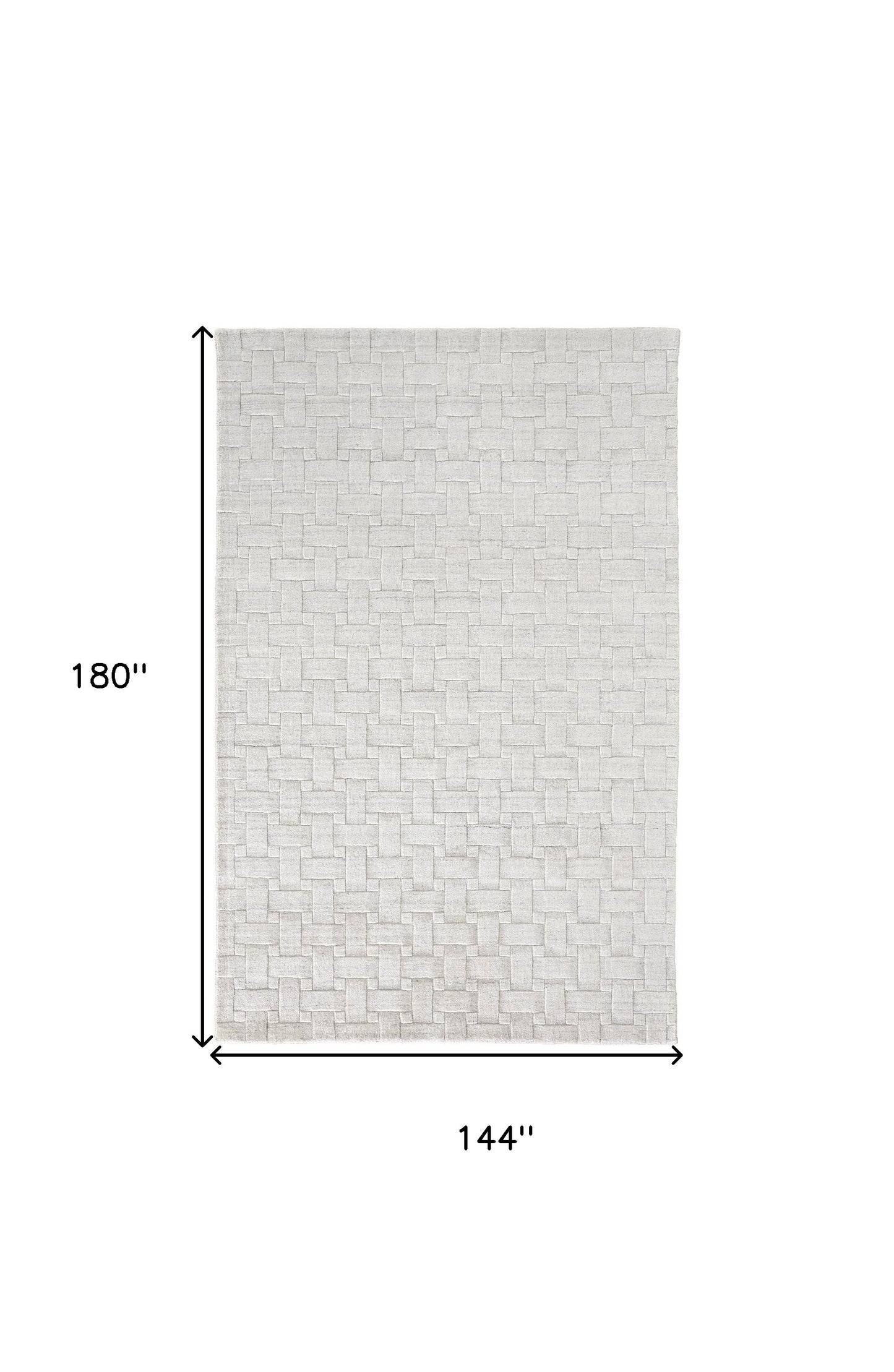 12 x 15 White & Silver Striped Hand Woven Rug