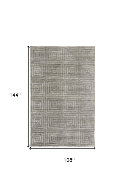 9 x 12 Gray & Silver Striped Hand Woven Rug