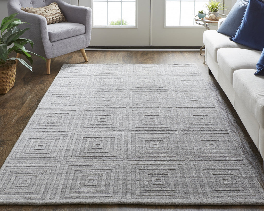 9 x 12 Gray & Silver Striped Hand Woven Rug