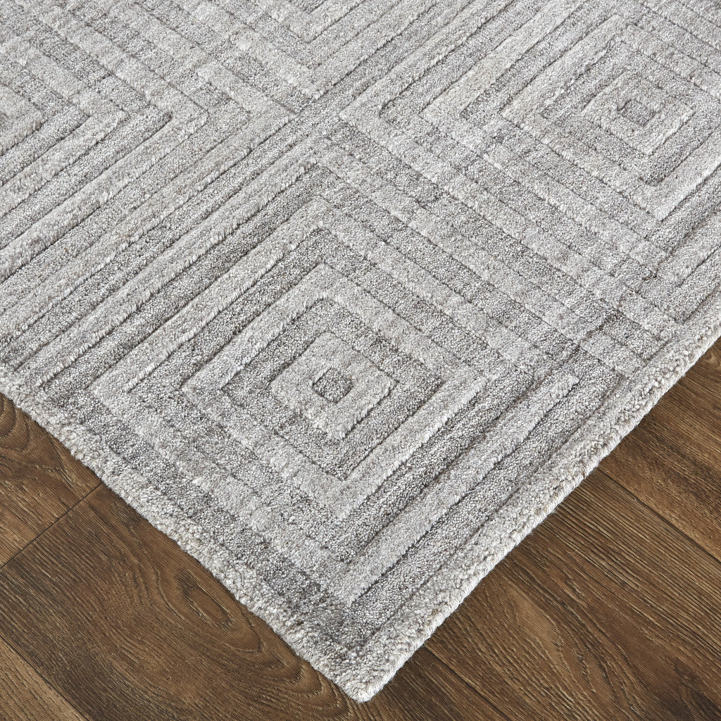 9 x 12 Gray & Silver Striped Hand Woven Rug
