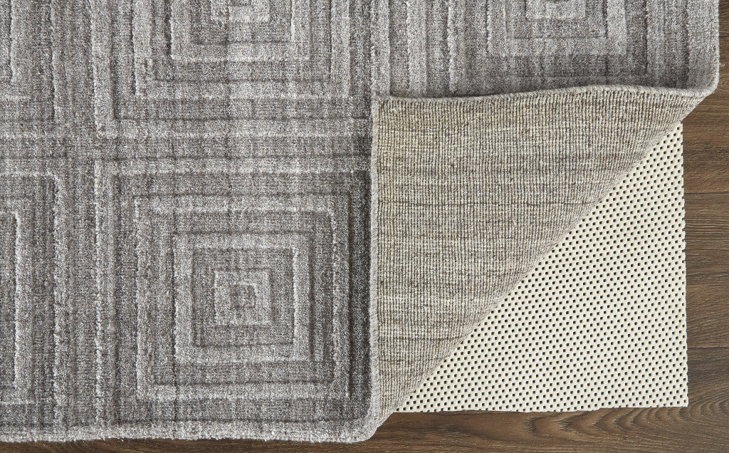 9 x 12 Gray & Silver Striped Hand Woven Rug