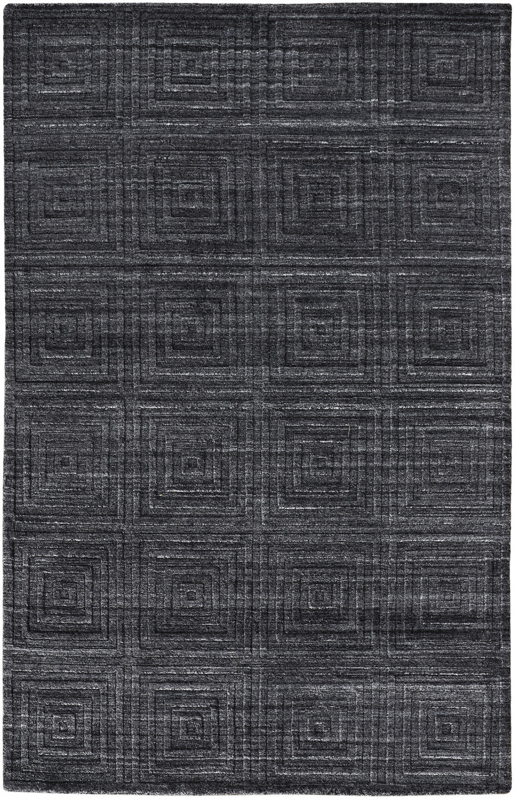 8 x 10 Gray & Black Striped Hand Woven Rug