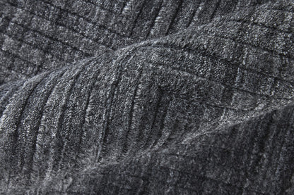 8 x 10 Gray & Black Striped Hand Woven Rug