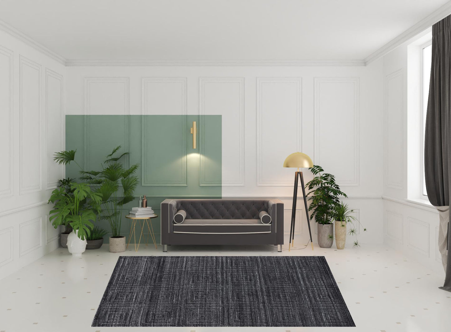 8 x 10 Gray & Black Striped Hand Woven Rug