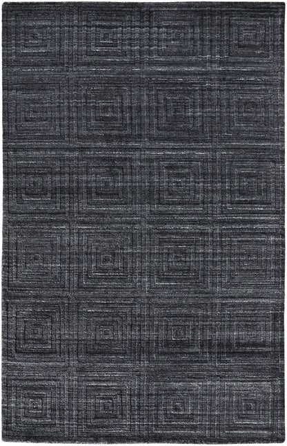 12 x 15 Gray & Black Striped Hand Woven Rug