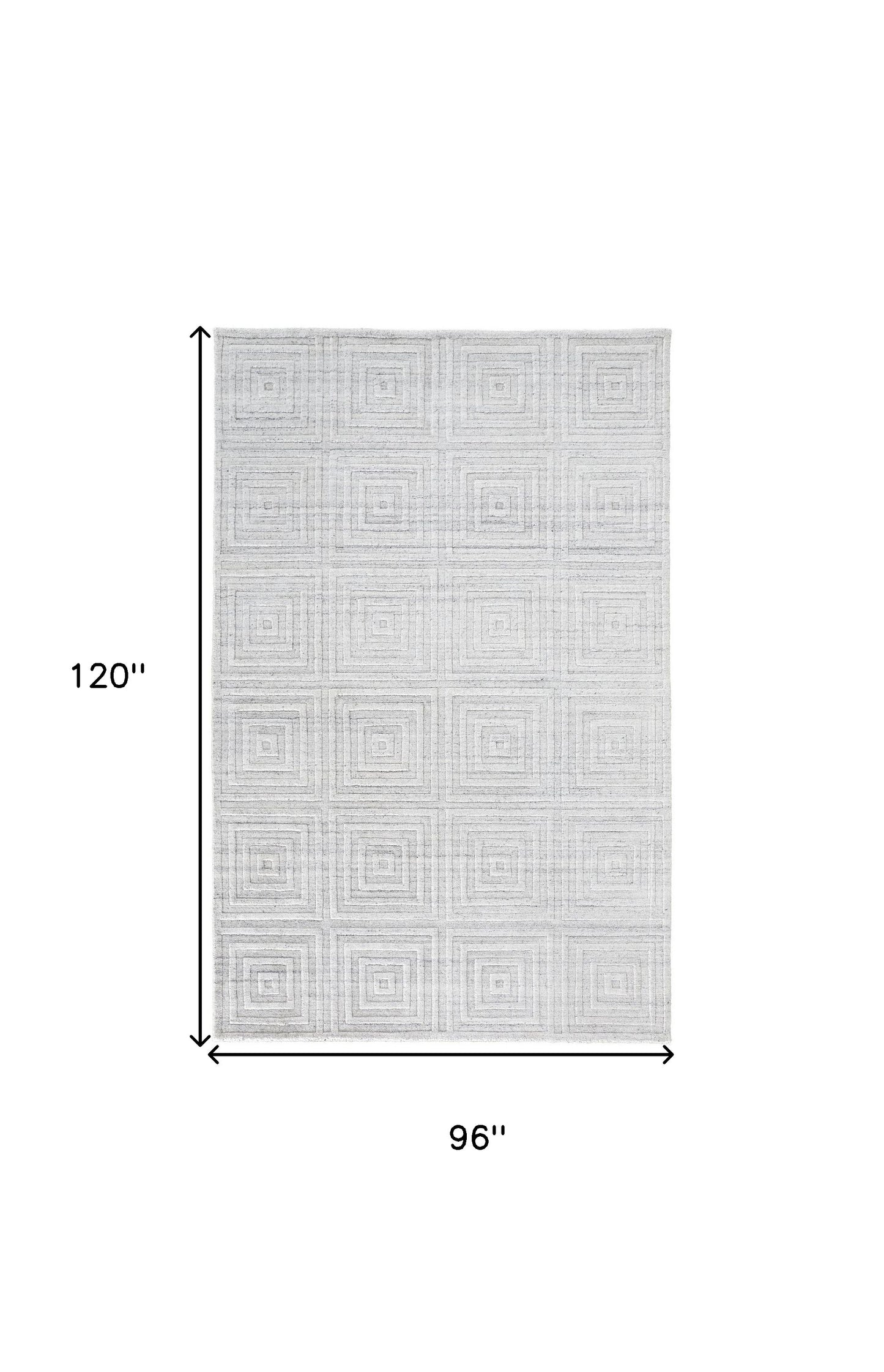 8 x 10 White & Silver Striped Hand Woven Rug