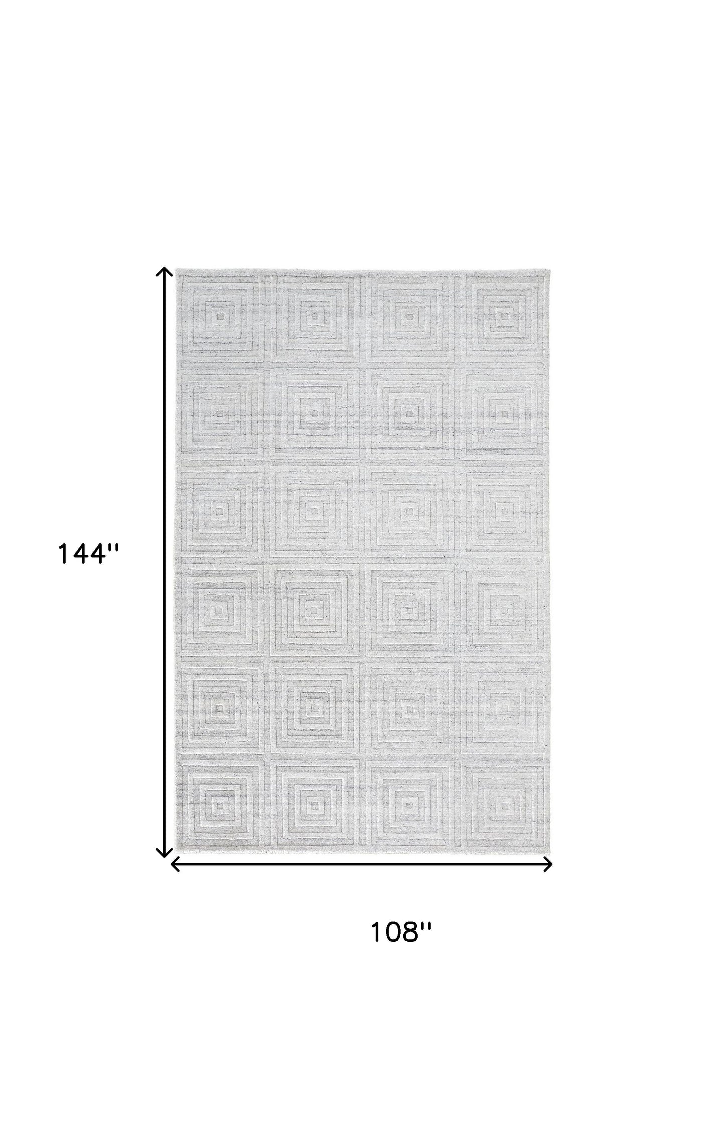 9 x 12 White & Silver Striped Hand Woven Rug