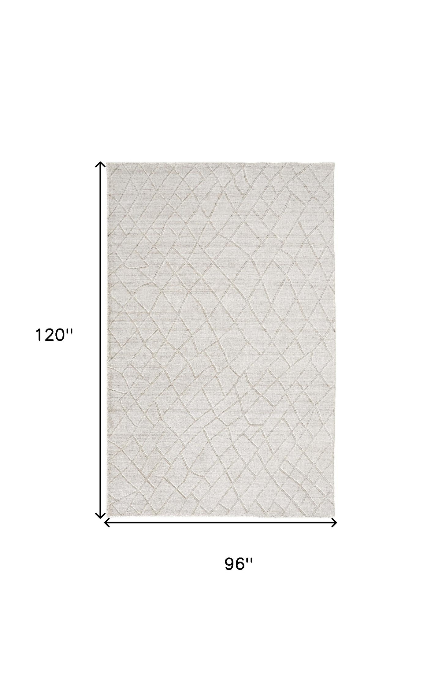 8 x 10 Ivory & Gray Striped Hand Woven Rug
