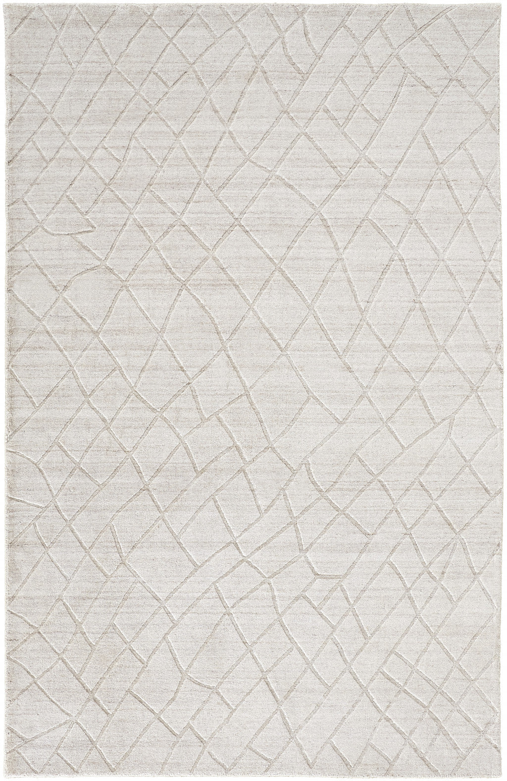 12 x 15 Ivory & Gray Striped Hand Woven Rug
