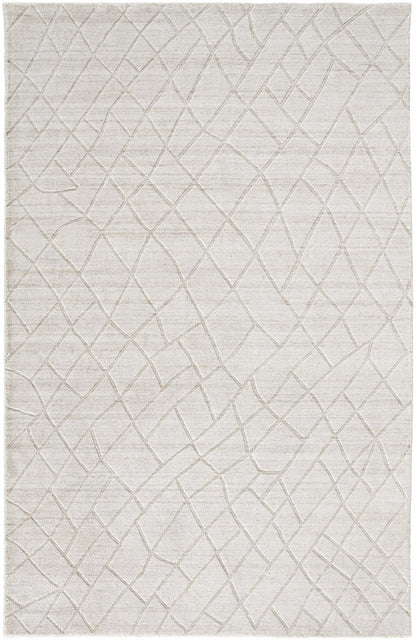 12 x 15 Ivory & Gray Striped Hand Woven Rug