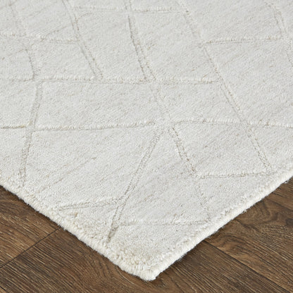 12 x 15 Ivory & Gray Striped Hand Woven Rug