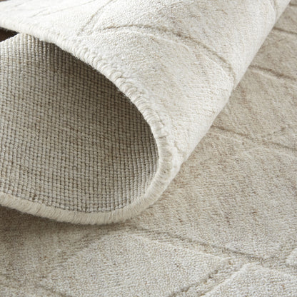 12 x 15 Ivory & Gray Striped Hand Woven Rug