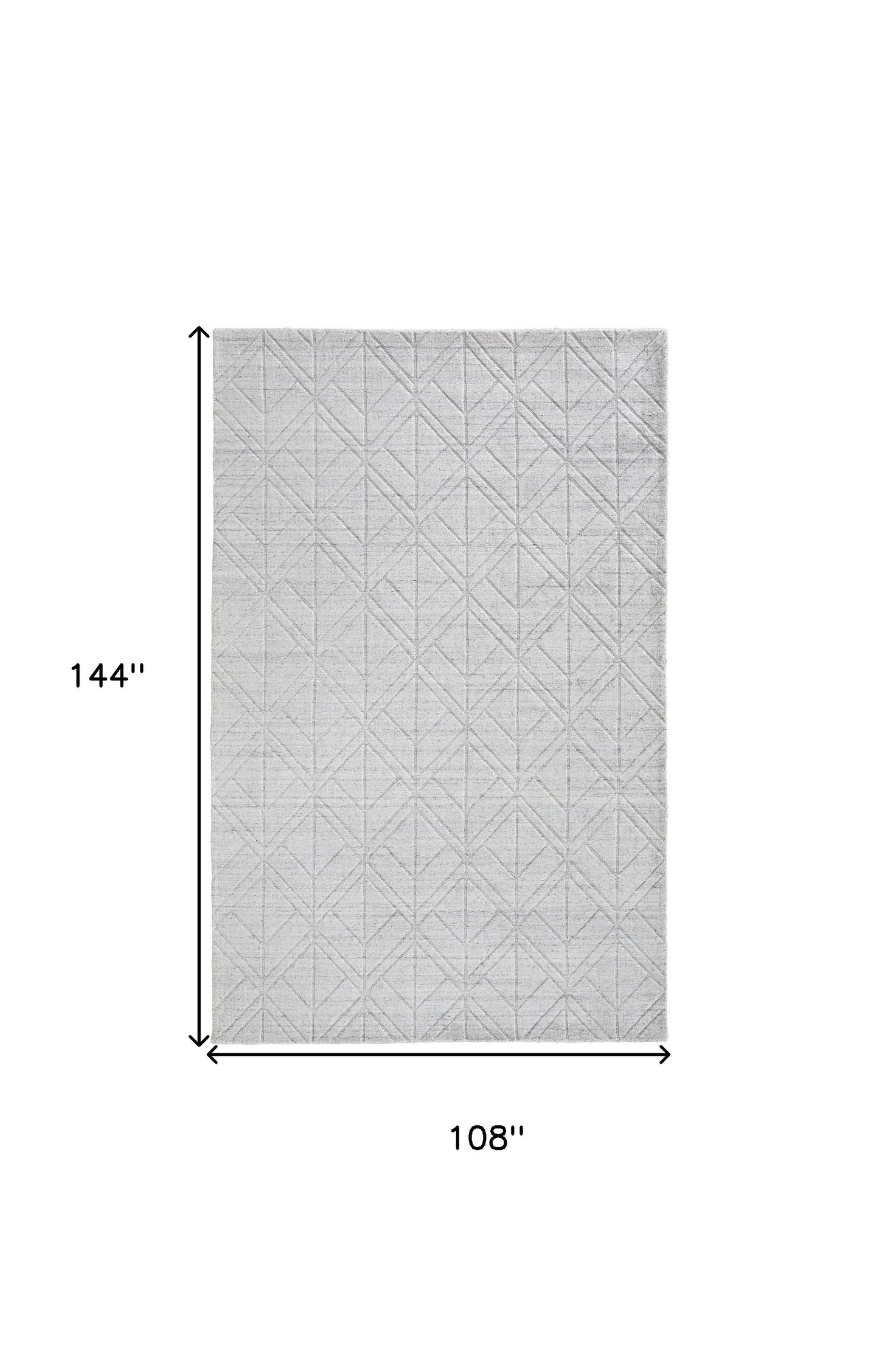 9 x 12 White & Silver Striped Hand Woven Rug