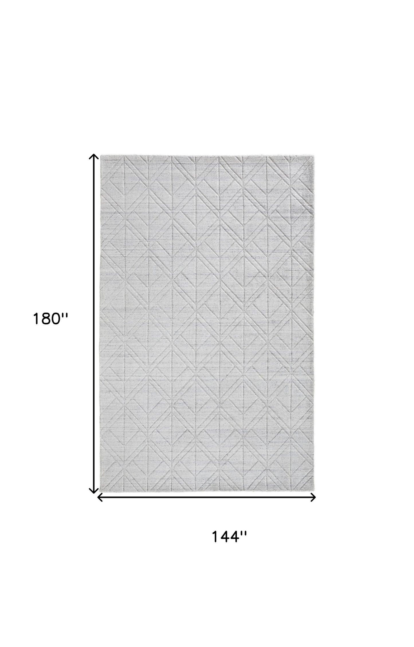 12 x 15 White & Silver Striped Hand Woven Rug