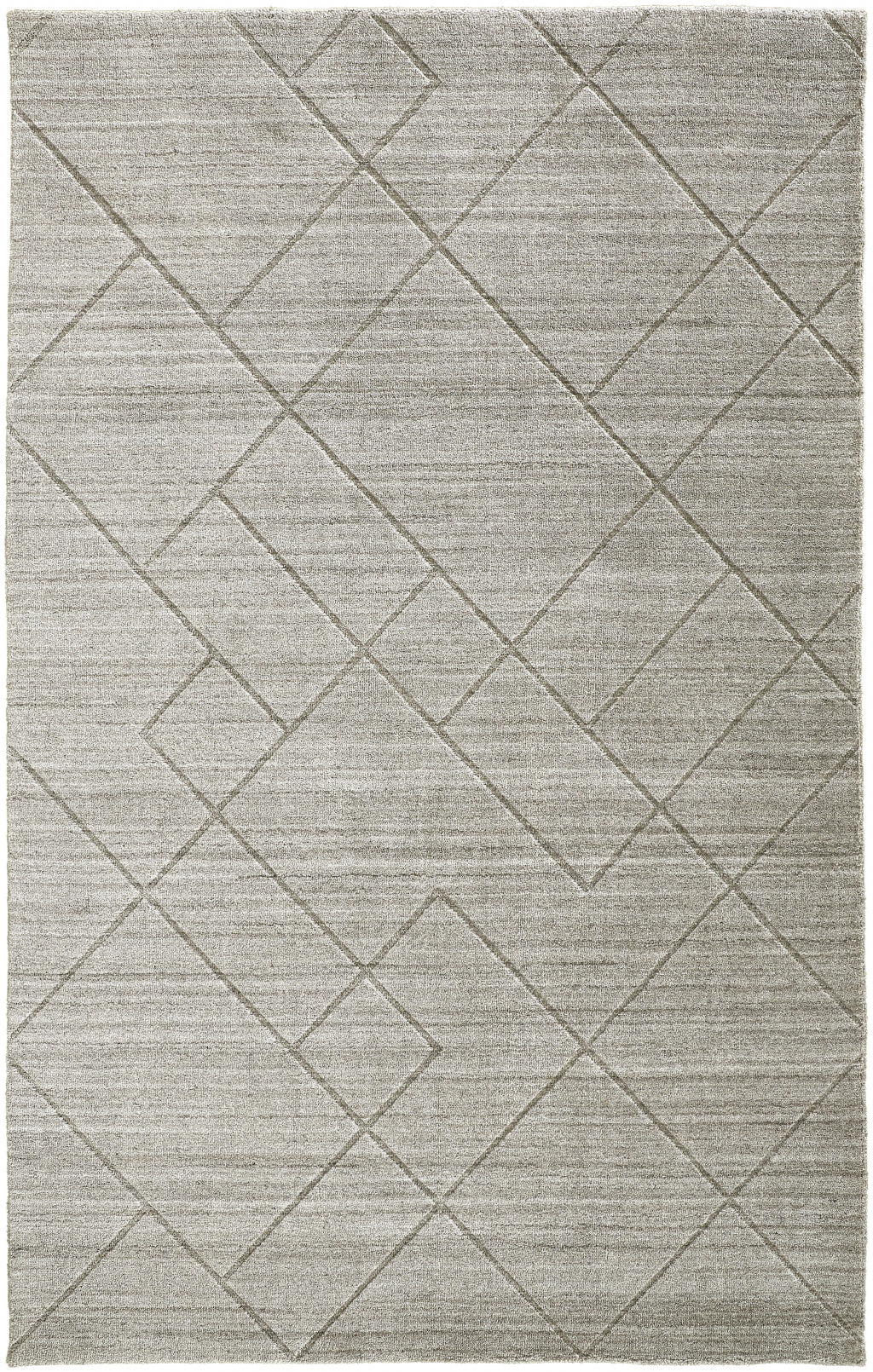 9 x 12 Ivory & Silver Striped Hand Woven Rug