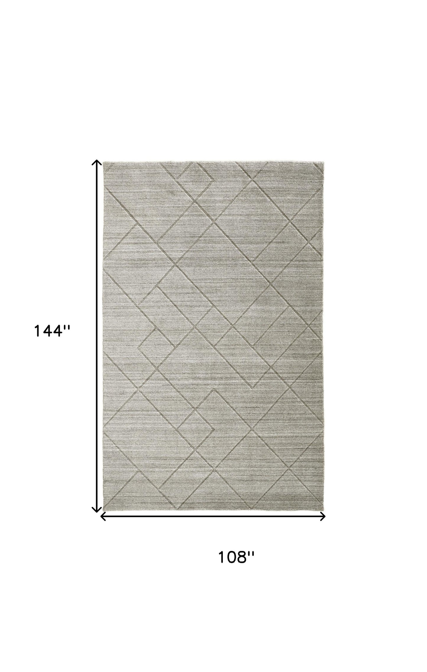 9 x 12 Ivory & Silver Striped Hand Woven Rug