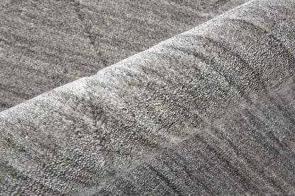 9 x 12 Ivory & Silver Striped Hand Woven Rug