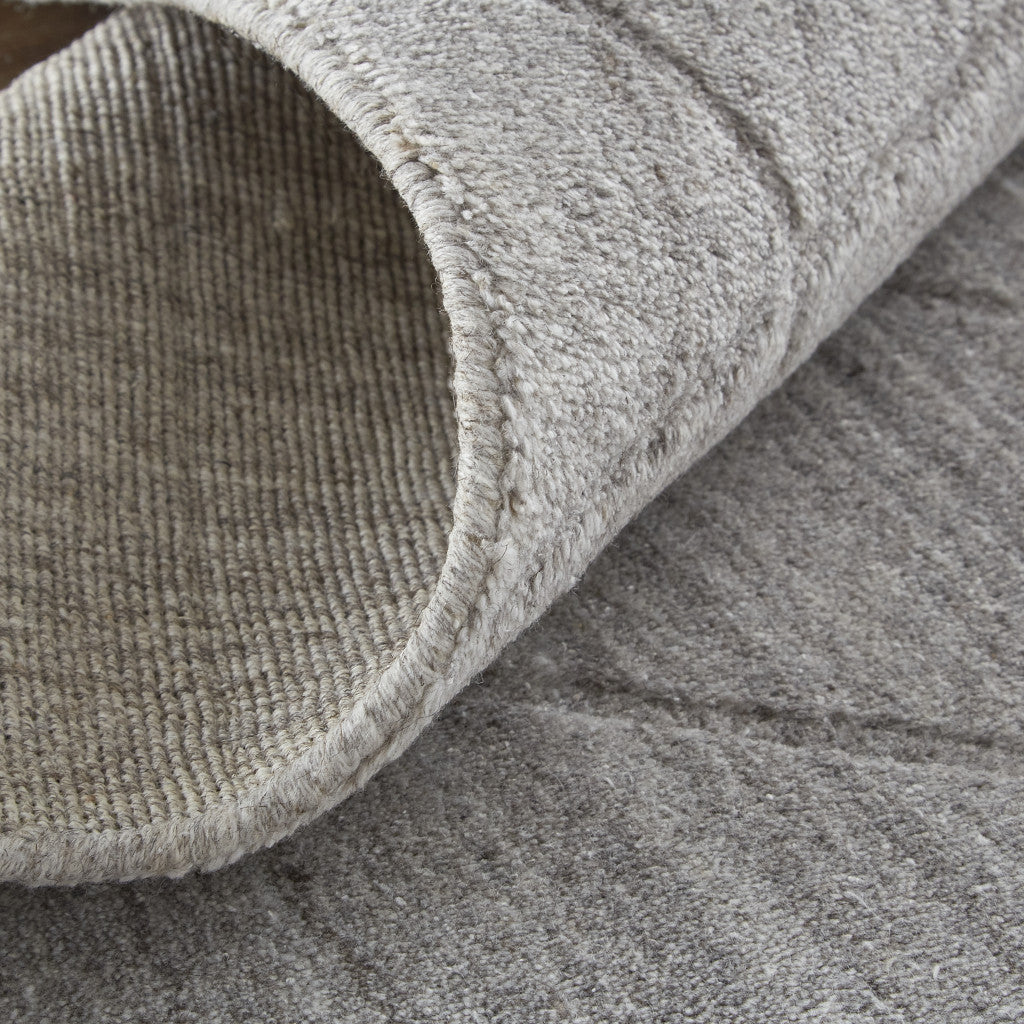 9 x 12 Ivory & Silver Striped Hand Woven Rug