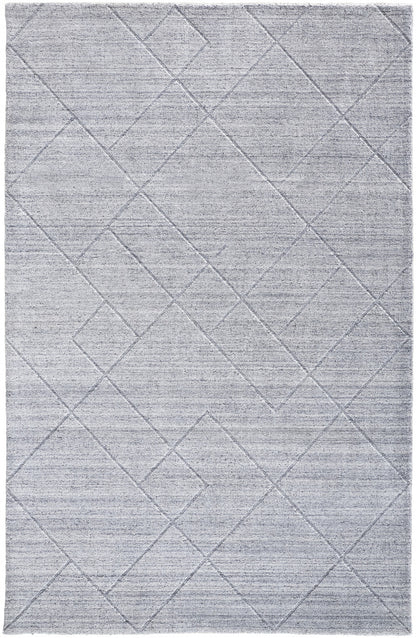 8 x 10 Gray & Silver Striped Hand Woven Rug