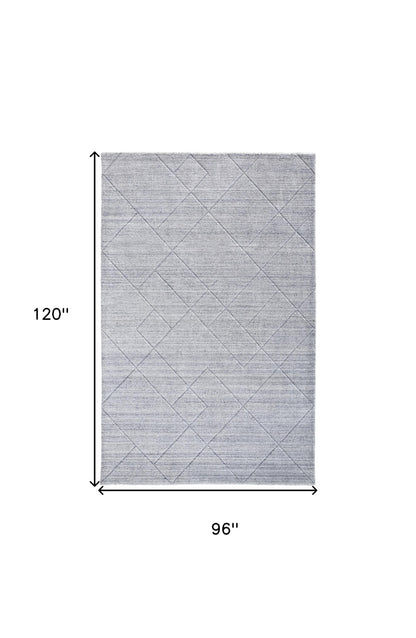 8 x 10 Gray & Silver Striped Hand Woven Rug