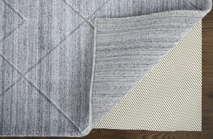 8 x 10 Gray & Silver Striped Hand Woven Rug