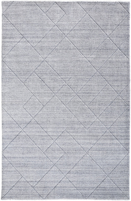12 x 15 Gray & Silver Striped Hand Woven Rug